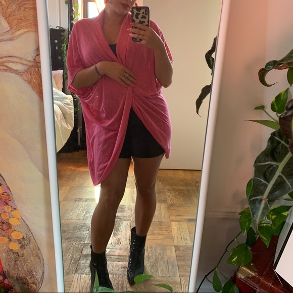 Bright Pink Duster/Cardigan (long) - Picture 1 of 4